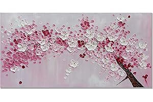 Hand Painted Cherry Blossom Canvas Wall Art: A Symphony of Serenity for Your Space