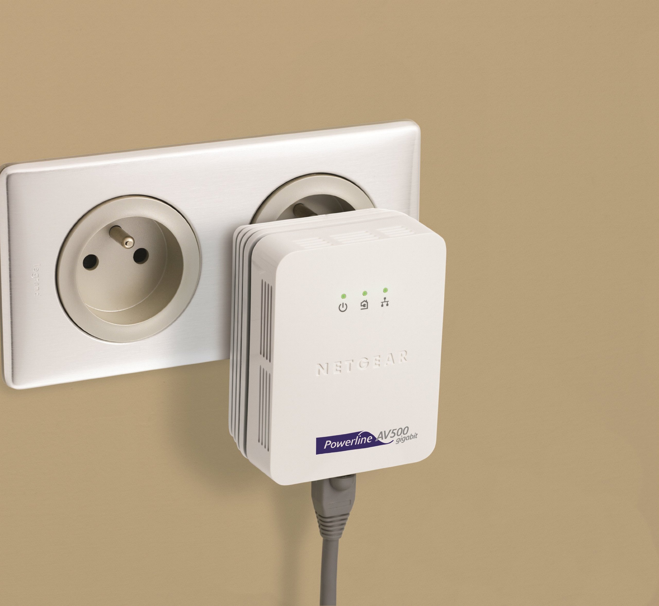 Netgear XAVB5001-100PES Pack de 2 Adaptateurs CPL Ethernet Powerline 500 Mbit/s Homeplug AV