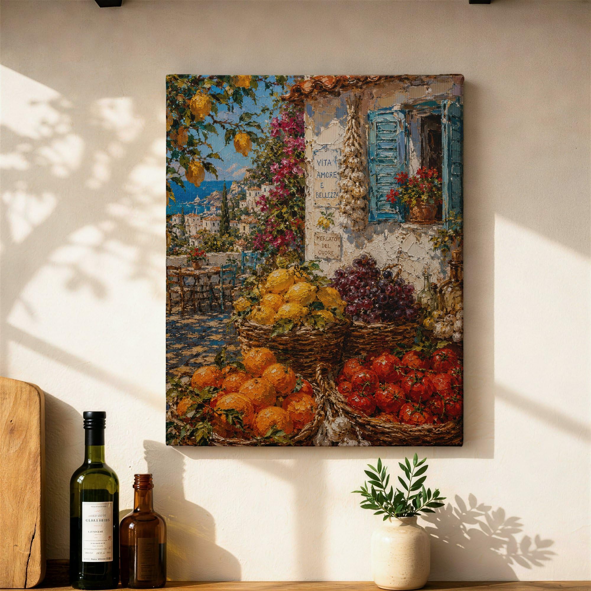 Toile murale citrons et tomates 40cm déco méditerranéenne - 8