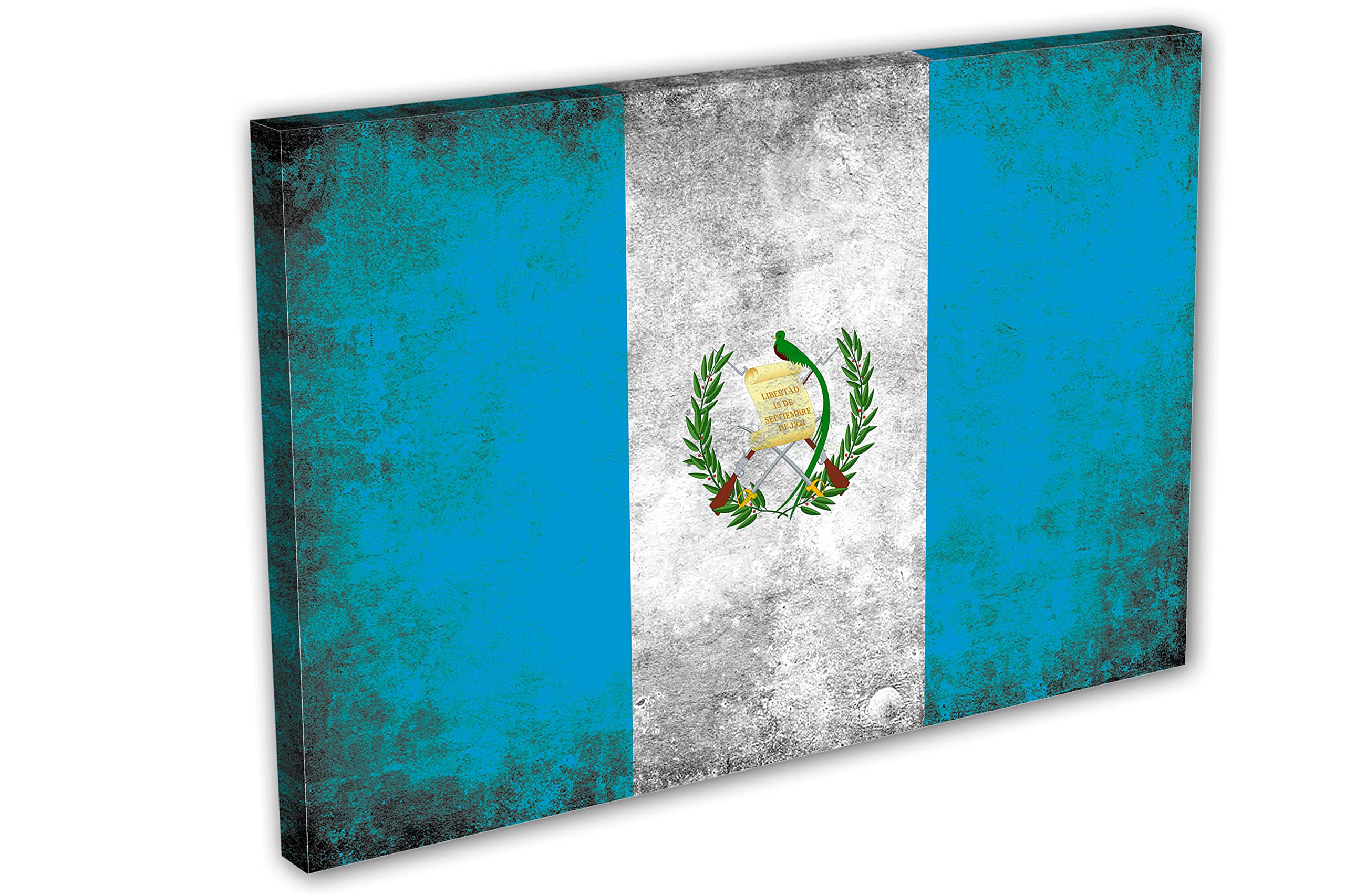 54 x 36 - Guatemala Flag Grunge Canvas Print Wall Art. Country Flag Art home decor