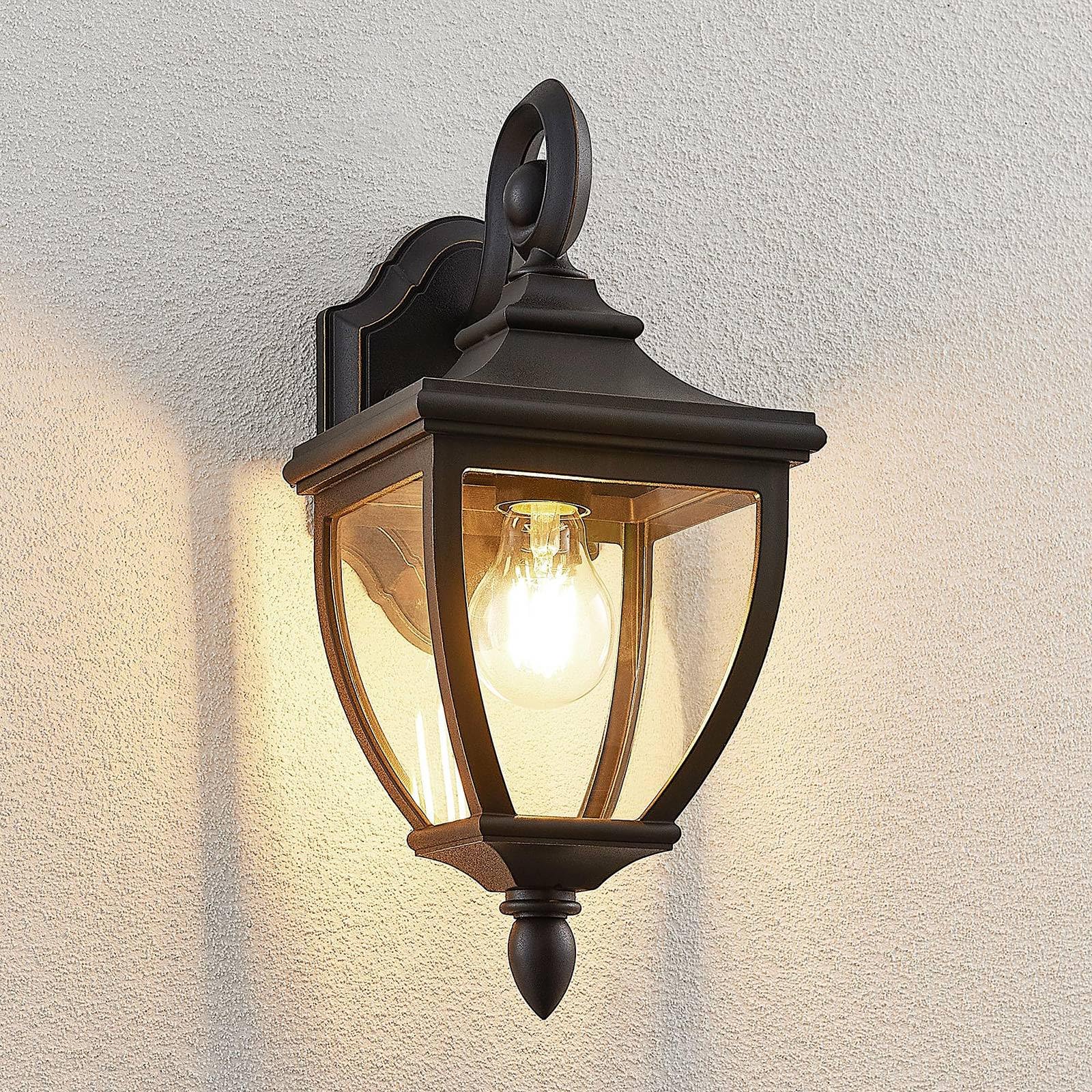 Lindby Applique da esterni dimmerabile (Antico) colore Nero, applique lampada LED outdoor per facciata/parete terrazzo e balcone