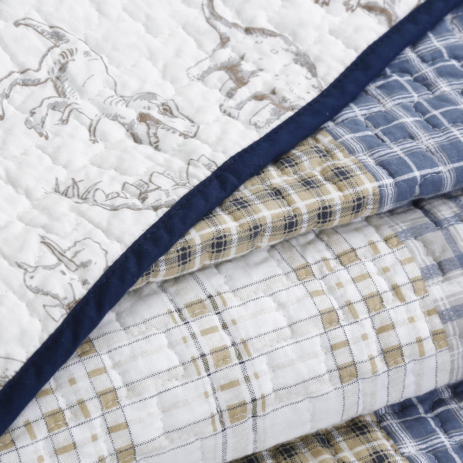 Cozy Line Home Fashions 2 Piece Benjamin Plaid Cotton Quilt Set, Twin