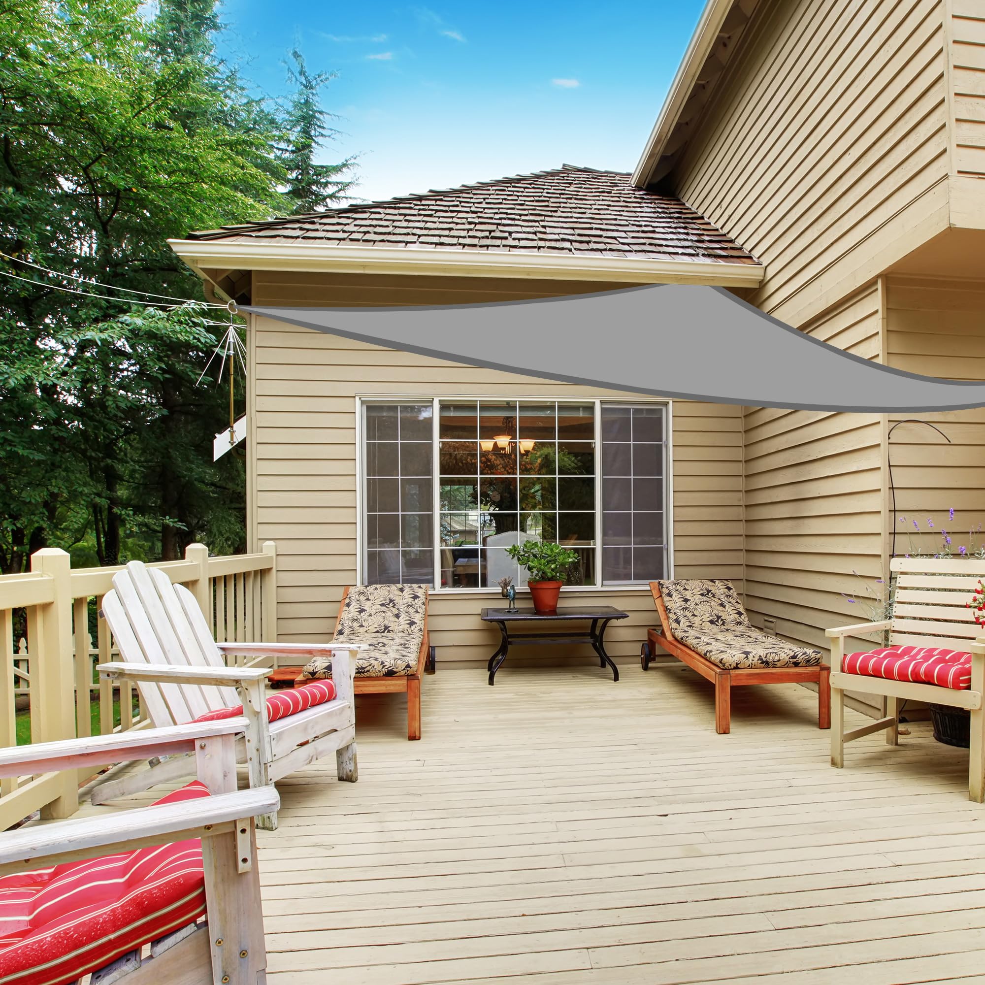 Voile D'ombrage Triangulaire 2x2x2 M - Protection UV 95%, Imperméable, Avec Cordes - Pour Jardin, Terrasse, Piscine