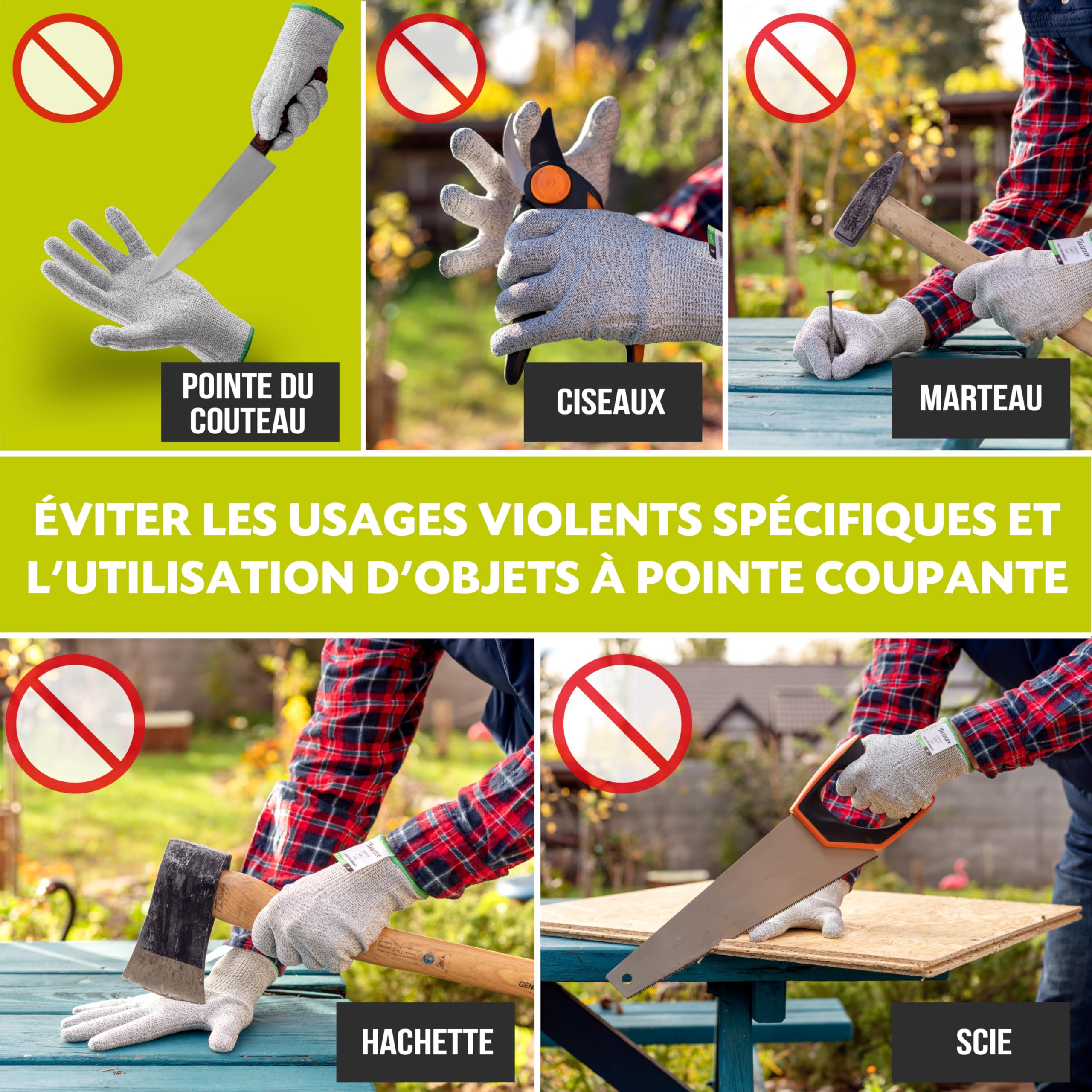 Twinzee Gants Anti Coupure Niveau 5 Protection Taille L