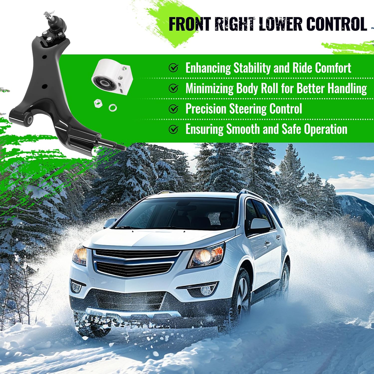 Front Lower Control Arm Compatible with 2010-2017 Chevy Equinox GMC Terrain Replacement for 20945780 (Passenger Side)