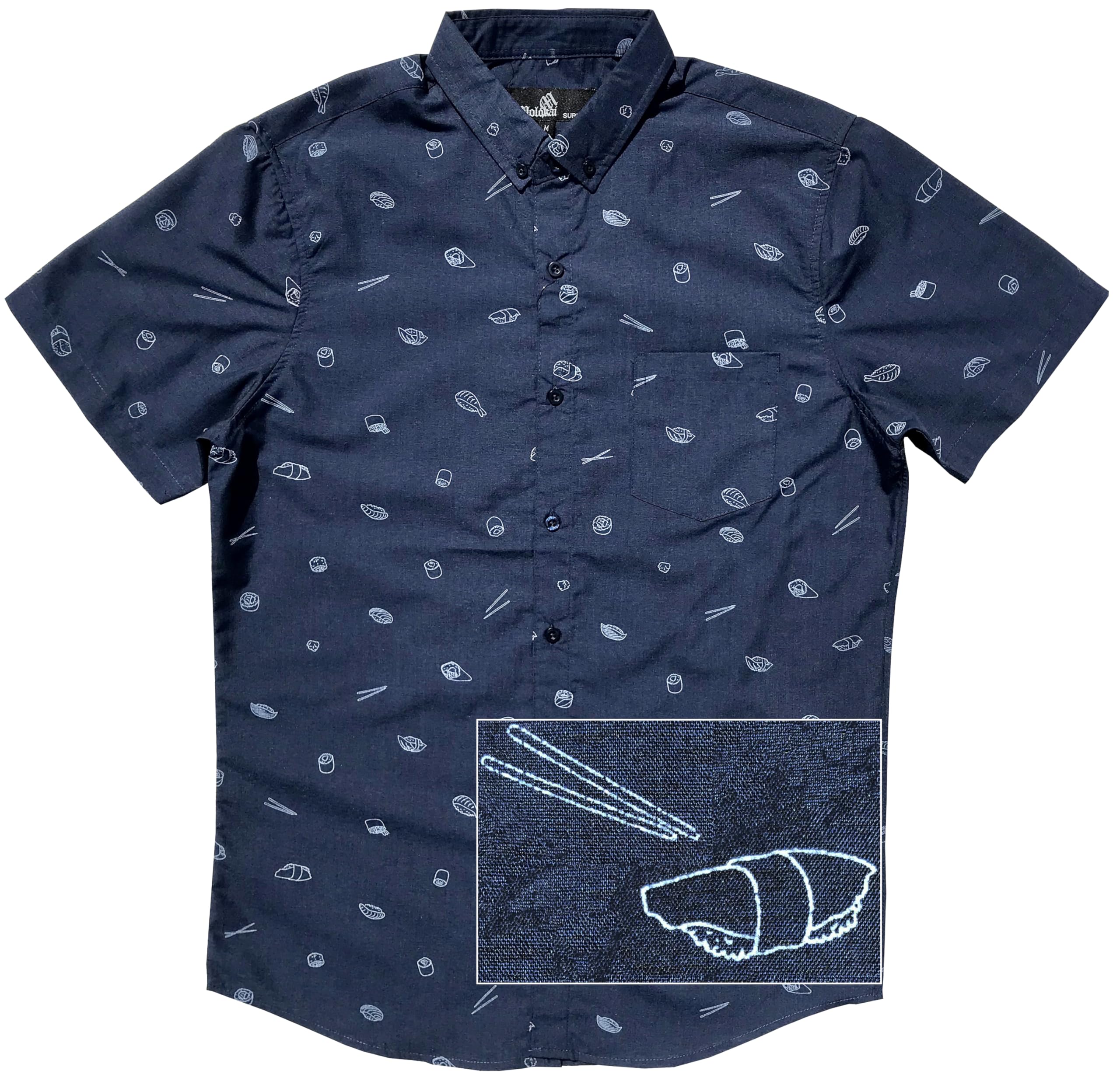 Molokai Surf Button Down Slim Fit Hawaiian Short Sleeve Shirts