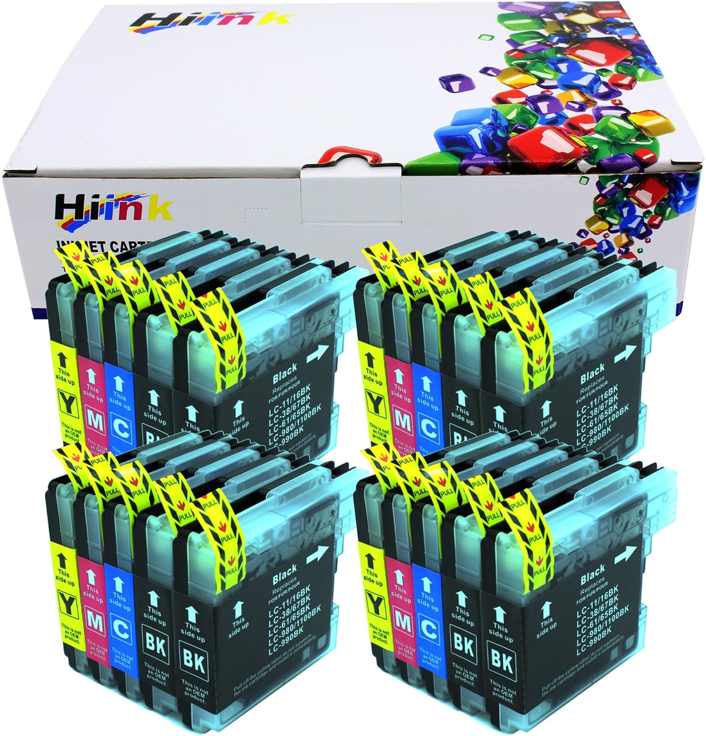 Hi Ink 24 Pack Compatible LC61 LC65XL High Yield Ink Cartridge Replackement for Brother LC61 LC65 LC65XL Ink Cartridges