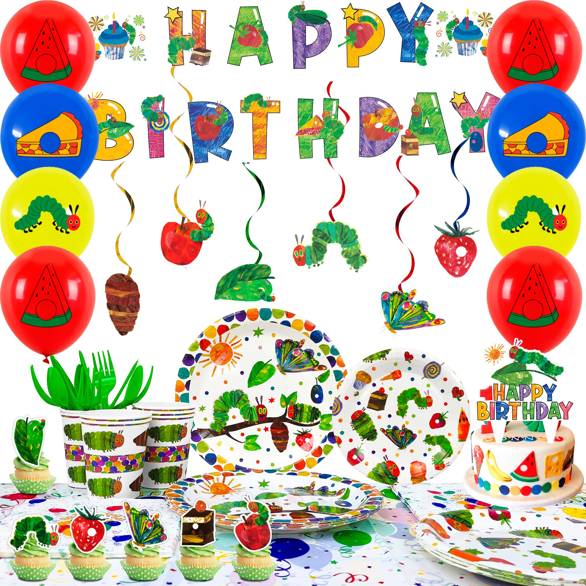 The Very Hungry Caterpillar Tableware Party Bags Child Blue Green Red