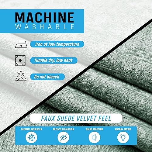 Miniatura 6 de Regal Home Collections Juego de 2 paneles de cortinas para oscurecer la habitación, reducción de ruido, ahorro de energía, cortinas para oscurecer