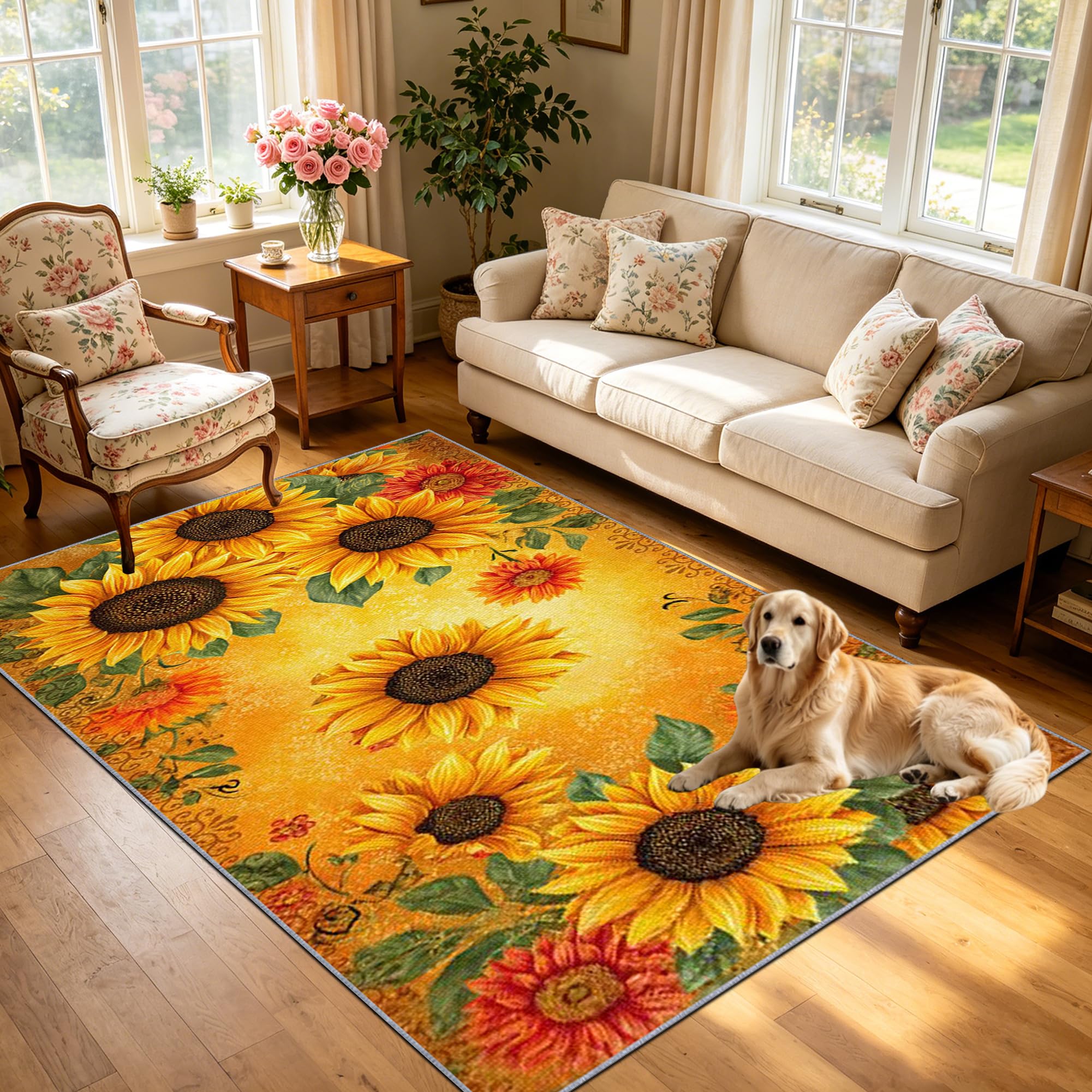 Tapis de salon lavable et grand tapis de chambre 200x260