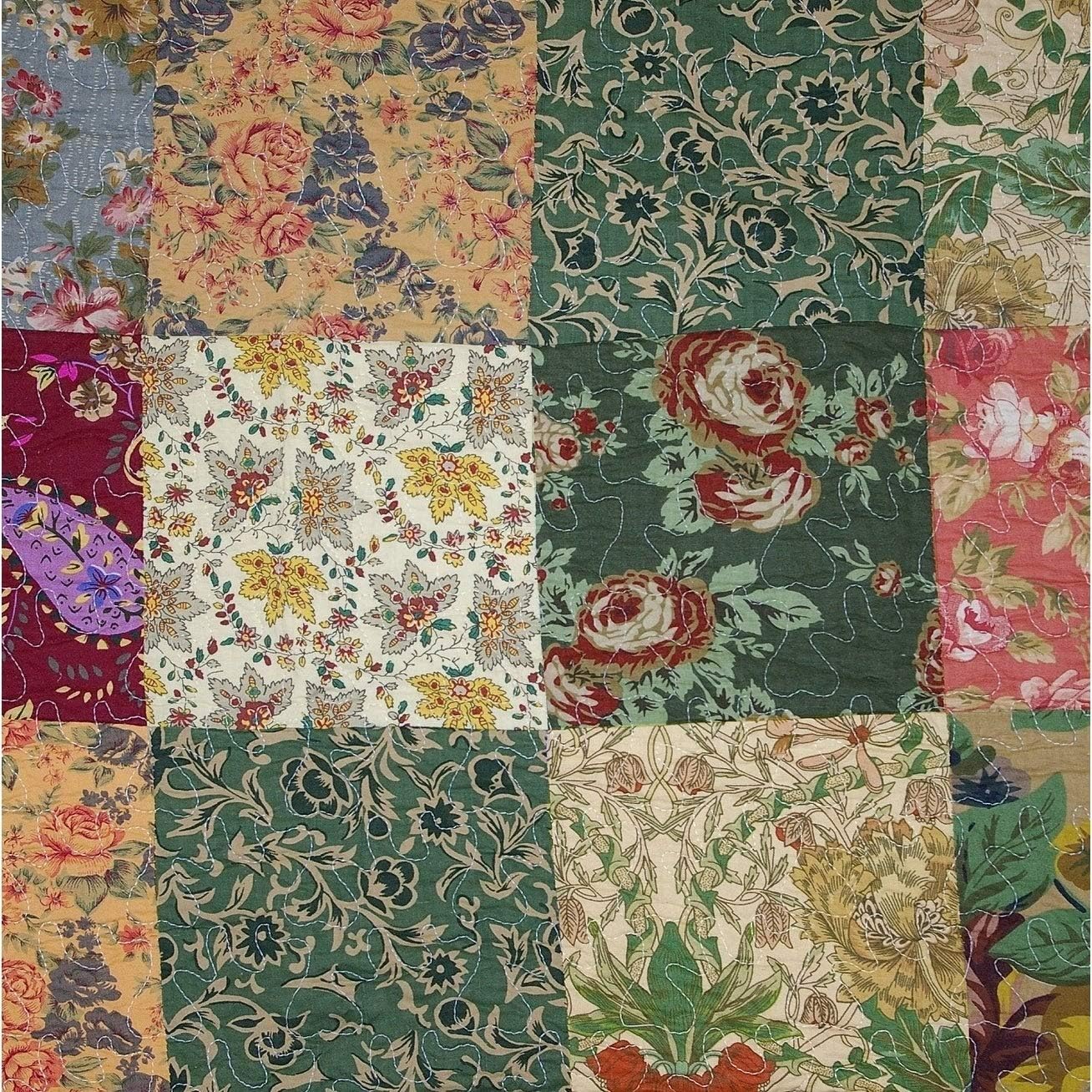 Antique Chic 5-Piece Daybed Set Brown Floral Shabby Cotton Bedskirt Included