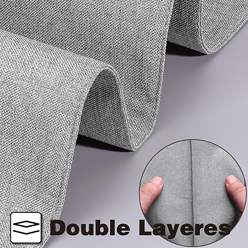 Miniatura 3 de Juego de 6 manteles individuales de tela de lino de doble capa, manteles individuales de algodón tejido de algodón, decoración de mesa de cocina,