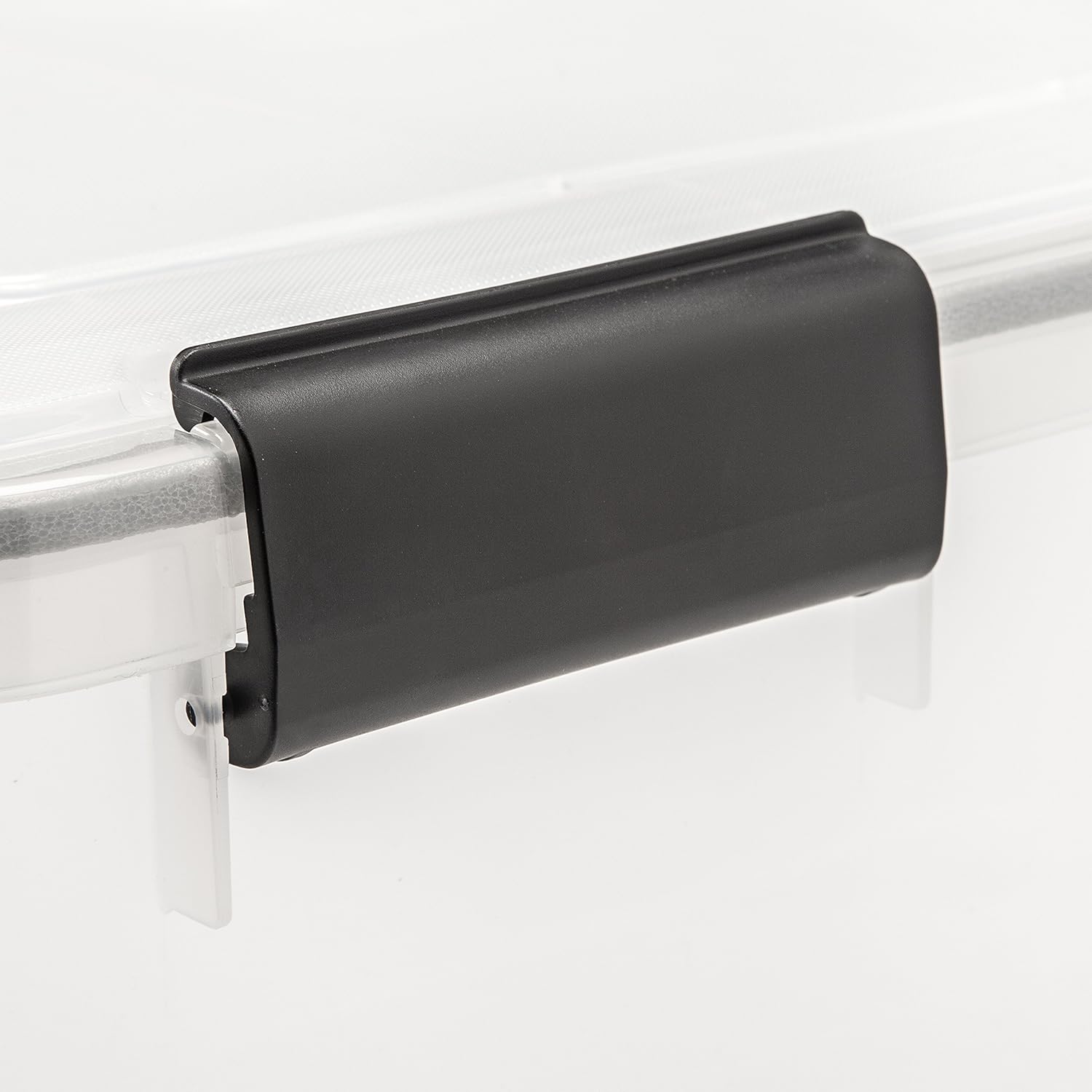 IRIS USA 30 Quart WEATHERPRO Plastic Storage Box with Durable Lid and Seal and Secure Latching Buckles, Clear with Black Buckles, 1 Pack