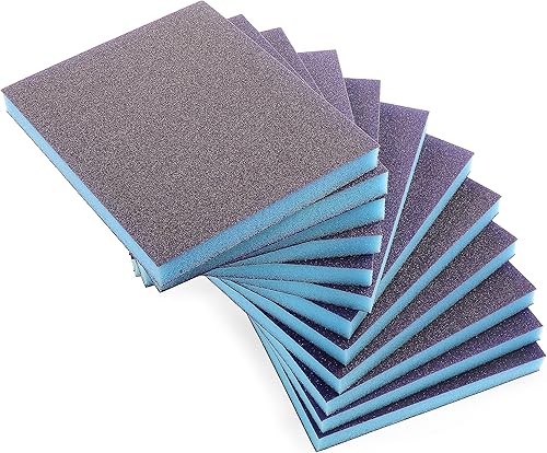 Miniatura 1 de Jamiikury - 12 esponjas de lijado de grano 120, bloques de lijado fino lavables y reutilizables, esponja de papel de lija seco húmedo para madera,