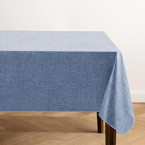 Elrene Home Fashions Monterey Nappe en Vinyle inspirée du Lin, résistante à l'ea