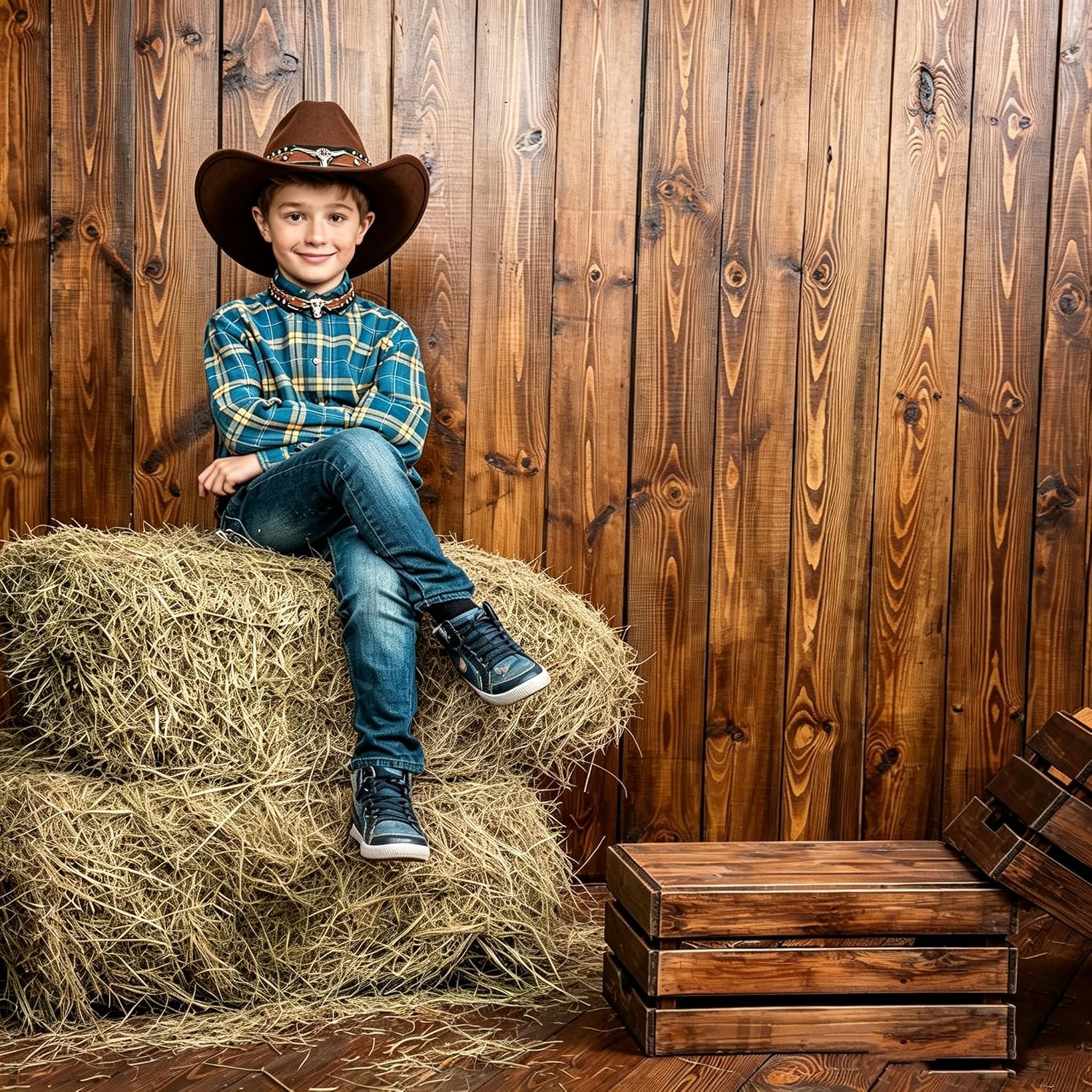 Lanzom Boys Girls Cowboy Hat for Kids Cowgirl Hat for Toddler Cowboy Hat with Buckle Belt