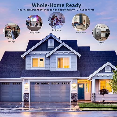 Miniatura 6 de Antennas Direct ClearStream Flex - Antena de TV amplificada para interiores, UHF VHF, multidireccional, reversible, rango de más de 50 millas, con