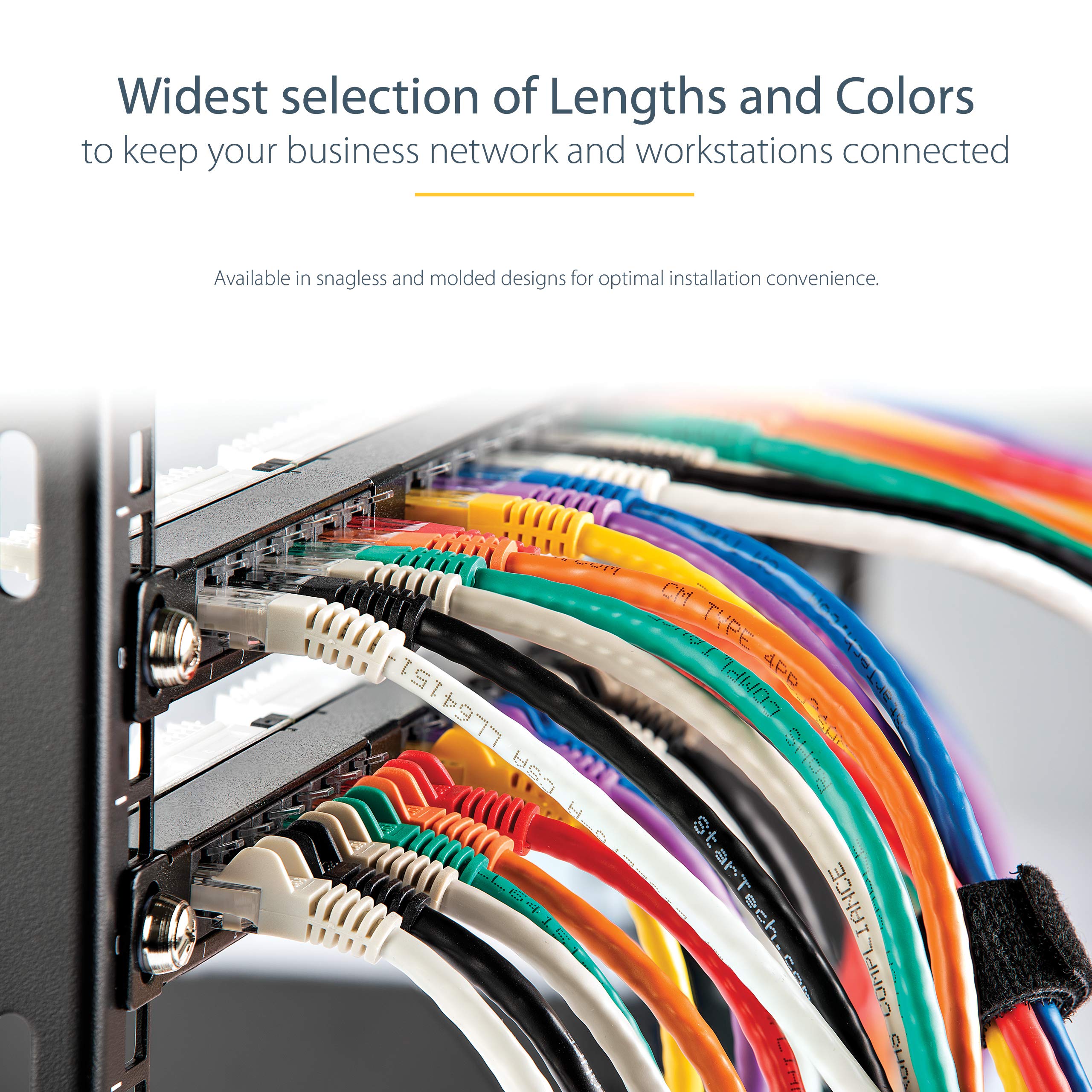 StarTech.com Cable de conexión Cat6 con conectores RJ45 sin enganches, color morado, cable de conexión Ethernet Cat 6 de 22,8 m (N6PATCH75PL)