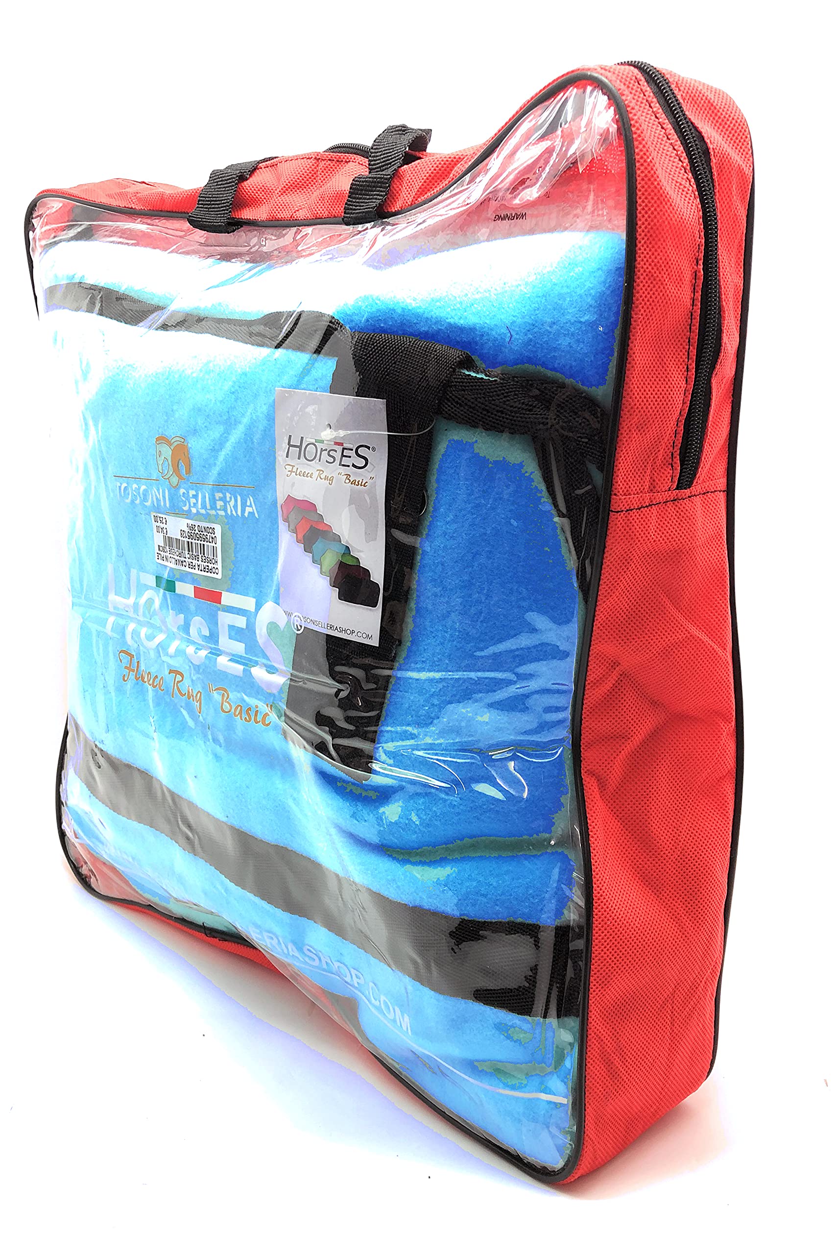 Horses, Manta Polar para Caballos, Modelo Basic, Suave y Confortable, Ideal para Transporte y Después del Trabajo (azurro - 155 cm)