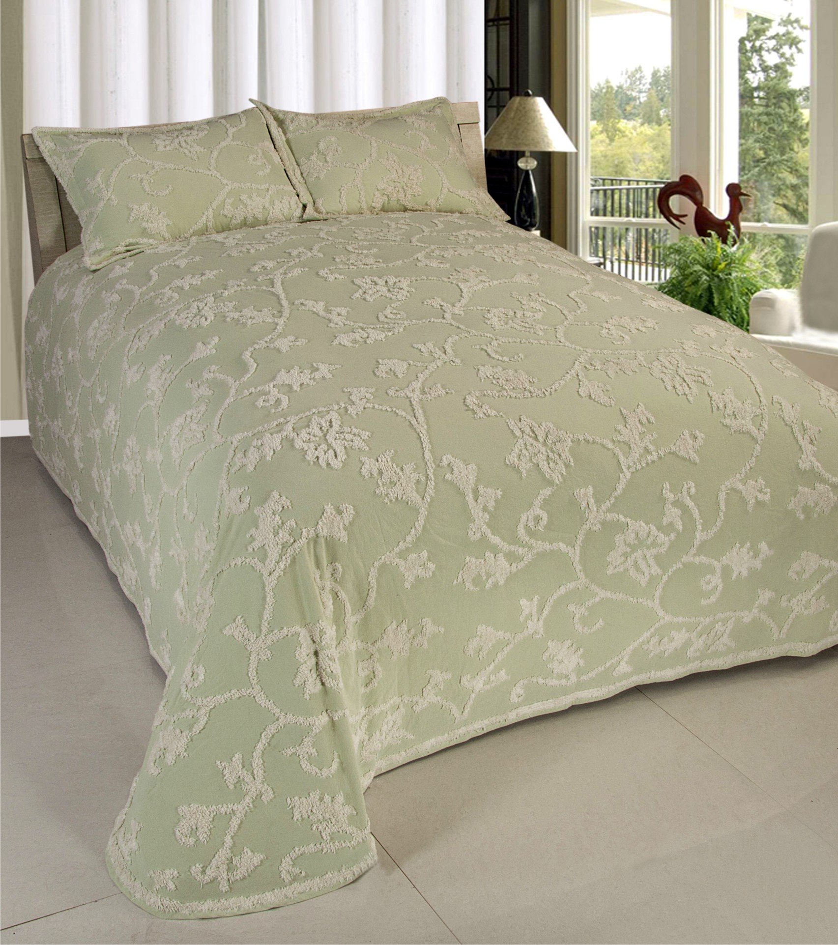 Beatrice Home Fashions Long Branch Chenille Bedspread, Queen