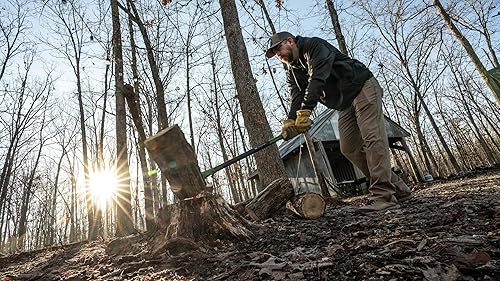 Miniatura 6 de Hooyman Hachas para dividir y cortar y división de maul con construcción resistente, hoja de molienda en V, mango ergonómico antideslizante en H y