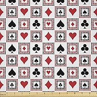 Vista 101 de Ambesonne The Yard, tela de mariquitas de The Yard, flores exóticas hibisco hawaiano follaje ilustración botánica flor de primavera, tela