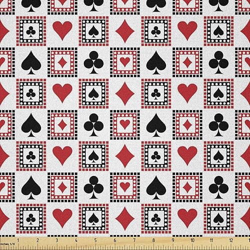 Miniatura 101 de Ambesonne The Yard, tela de mariquitas de The Yard, flores exóticas hibisco hawaiano follaje ilustración botánica flor de primavera, tela