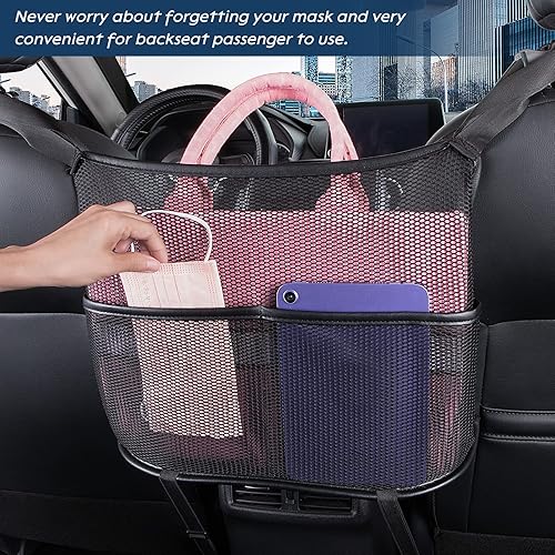 Miniatura 4 de Eing Organizador para Asiento Trasero de Coche - Almacenamiento de Gran Capacidad para Bolsos, Carteras y Artículos para Niños - Negro