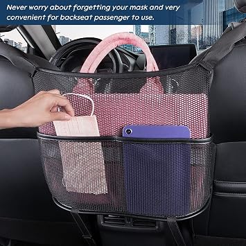 Eing Car Seat Back Organizer - Large Capacity Storage for Purses, Handbags & Kids' Items - Black