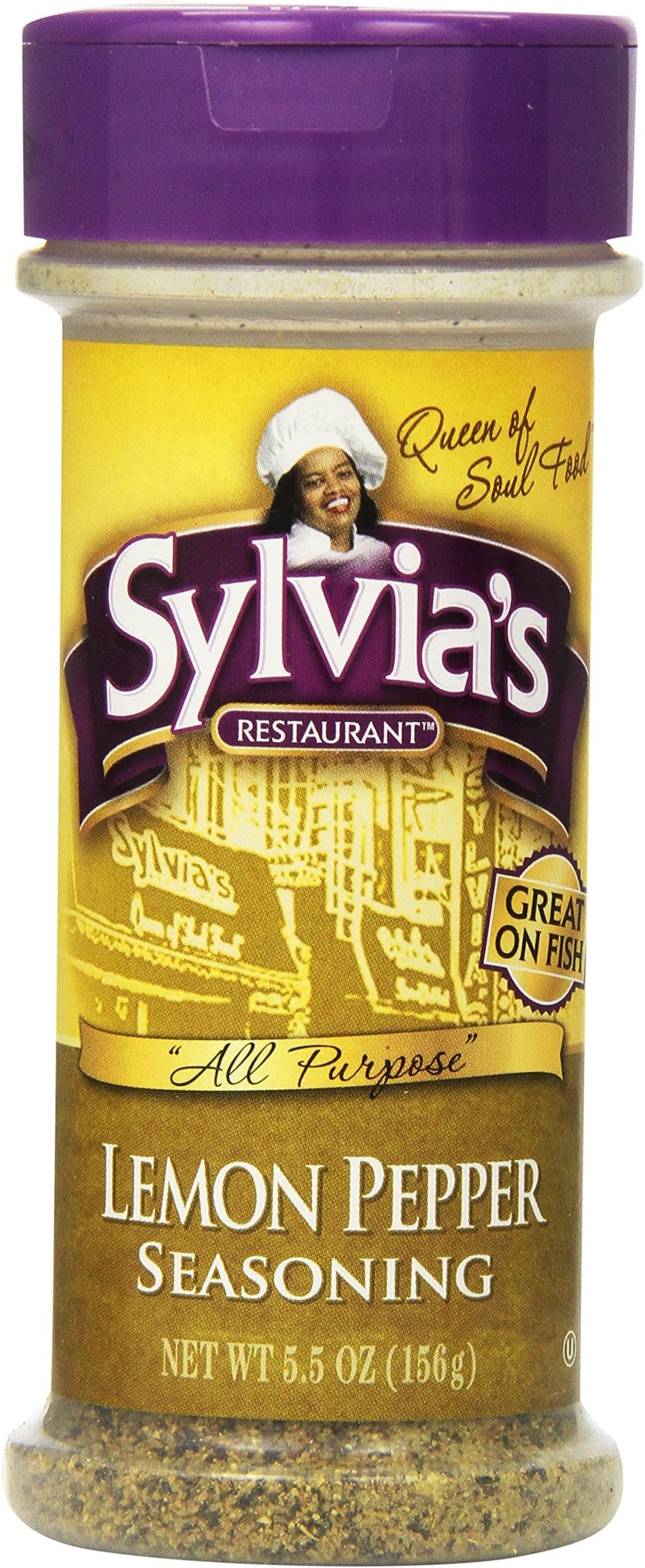 Sylvia's Lemon Pepper Seasoning, 5.5 Ounce Containers (Pack of 12), (00052)