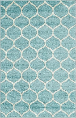 Miniatura 232 de Rugs.com Lattice Frieze Collection Alfombra – 4 x 6 pies, alfombra mediana negra perfecta para salas de estar, comedores grandes, planos abiertos