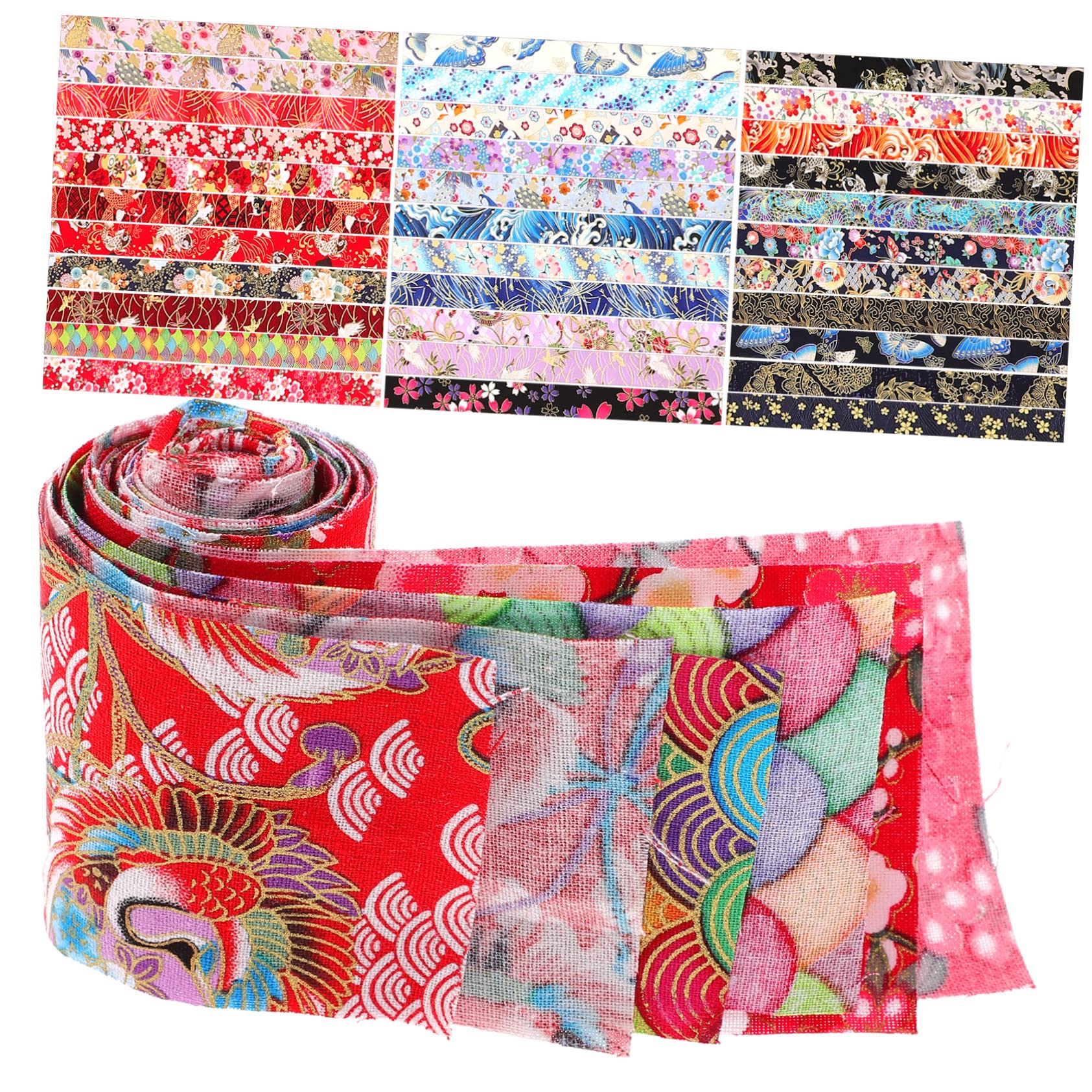 40blätter Baumwollstoffstreifen Patchwork Stoffpaket Quiltstoffe Nähstoffe zum Selbermachen Stoffbögen für Kleidung Taschen und Haarschmuck