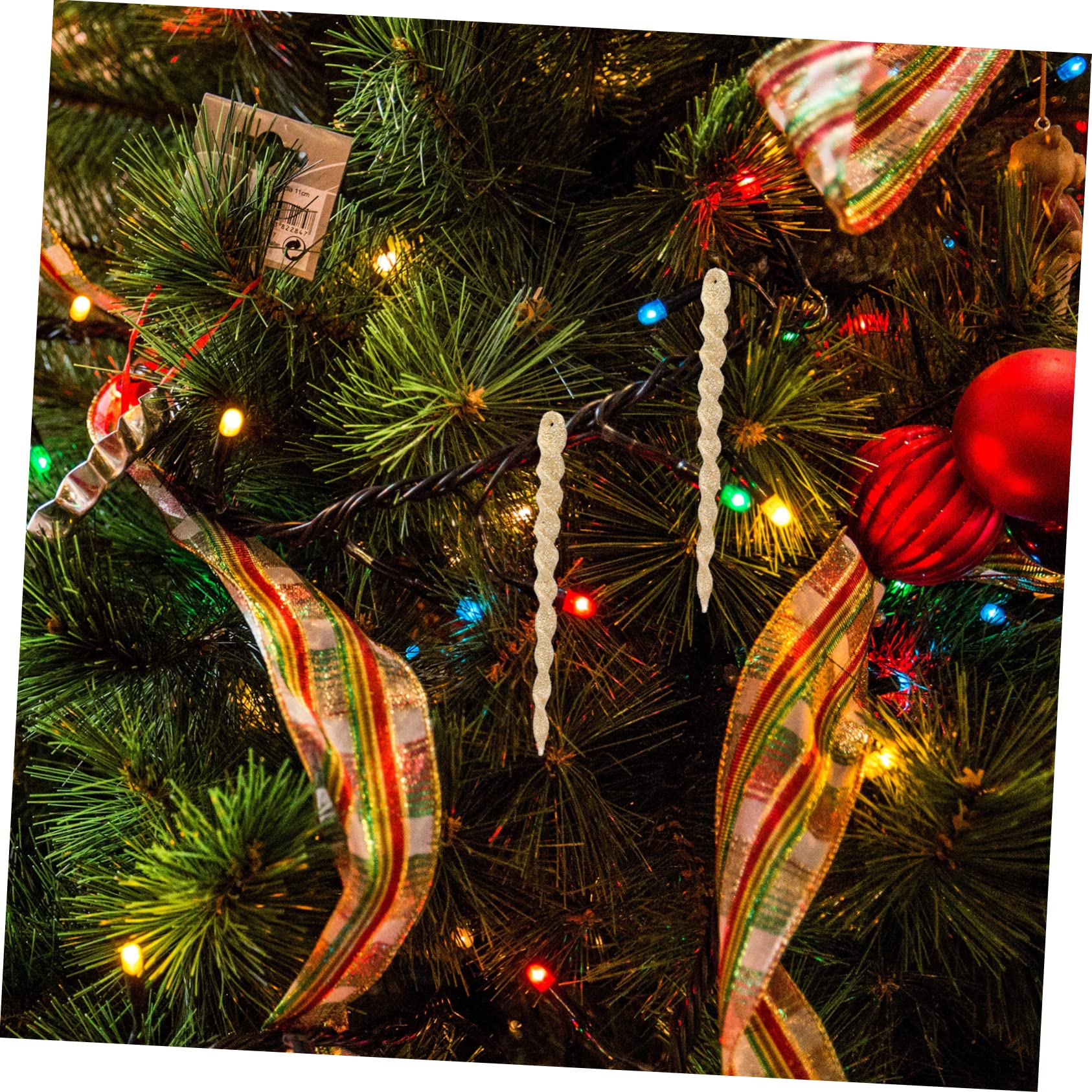 TOPBATHY 120 Pièces Aiguille de Neige en Poudre d'oignon décoration de Flocon de Neige de Sapin de noël décor Suspendu de Sapin de noël Pendentif Noel Decoration Noel décor de Noël