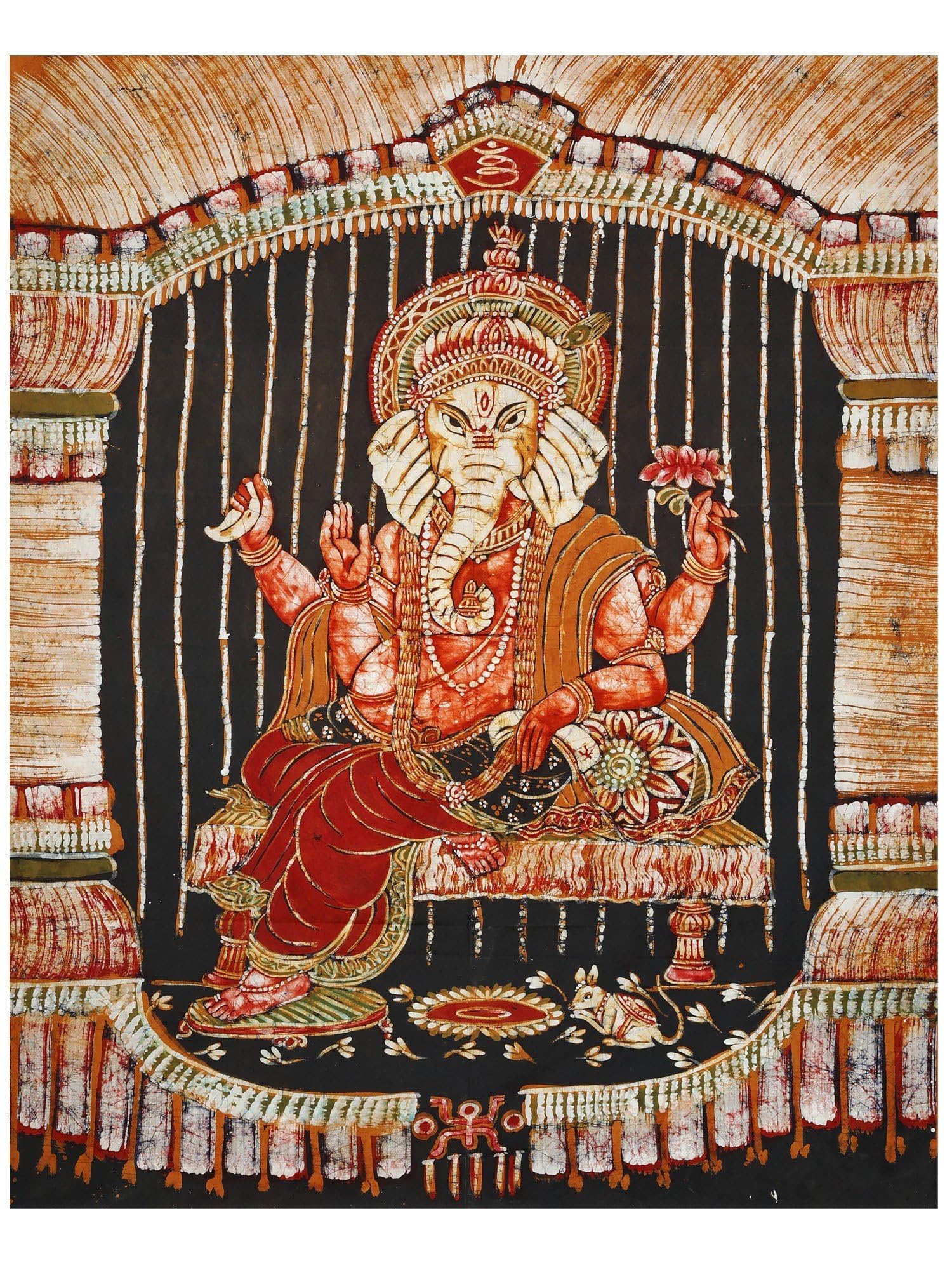Ganesha batik coton tenture murale hindoue peinture inde