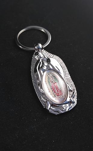 Miniatura 2 de Nuestra Señora de Guadalupe, bautizo/Primera Comunión regalo plata Llaveros de memoria 12 Pack de Fiesta. Recuerdos de mi bautizo/Primera Comunión