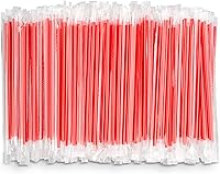 Vista 6 de DuraHome Pajitas de plástico envueltas individualmente libres de BPA estilo restaurante desechables (10.25" pajitas largas, color blanco)