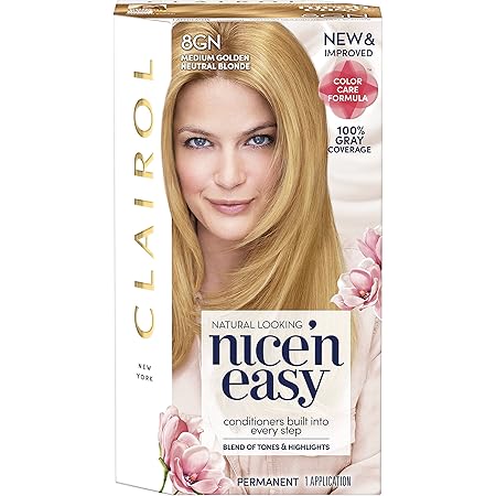 Amazon.com: Clairol Nice'n Easy Permanent Hair Dye, 8GN Medium Golden Neutral  Blonde Hair Color, 1 Count : Everything Else
