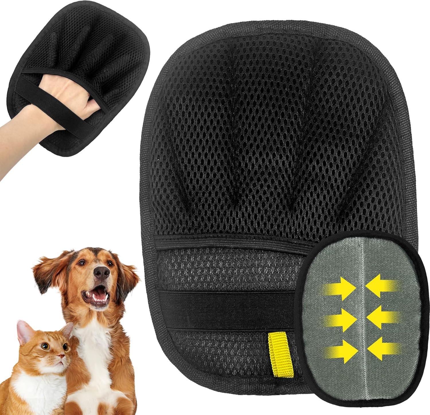 PETCHO Pet Hair Remover Glove 2-Pack – Reusable Electrostatic Dog Cat Hair Removal Tool for Furniture, Clothes, Car Seats, Carpet – Upgraded Animal Fur Remover Tool