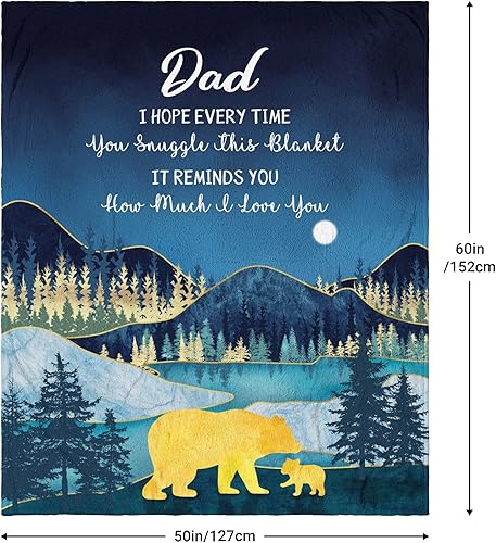 Miniatura 4 de Regalos para papá, manta de 60 x 50 pulgadas, regalos de cumpleaños para papá, regalos para papá de hijahijo, regalos para el mejor papá del mundo,