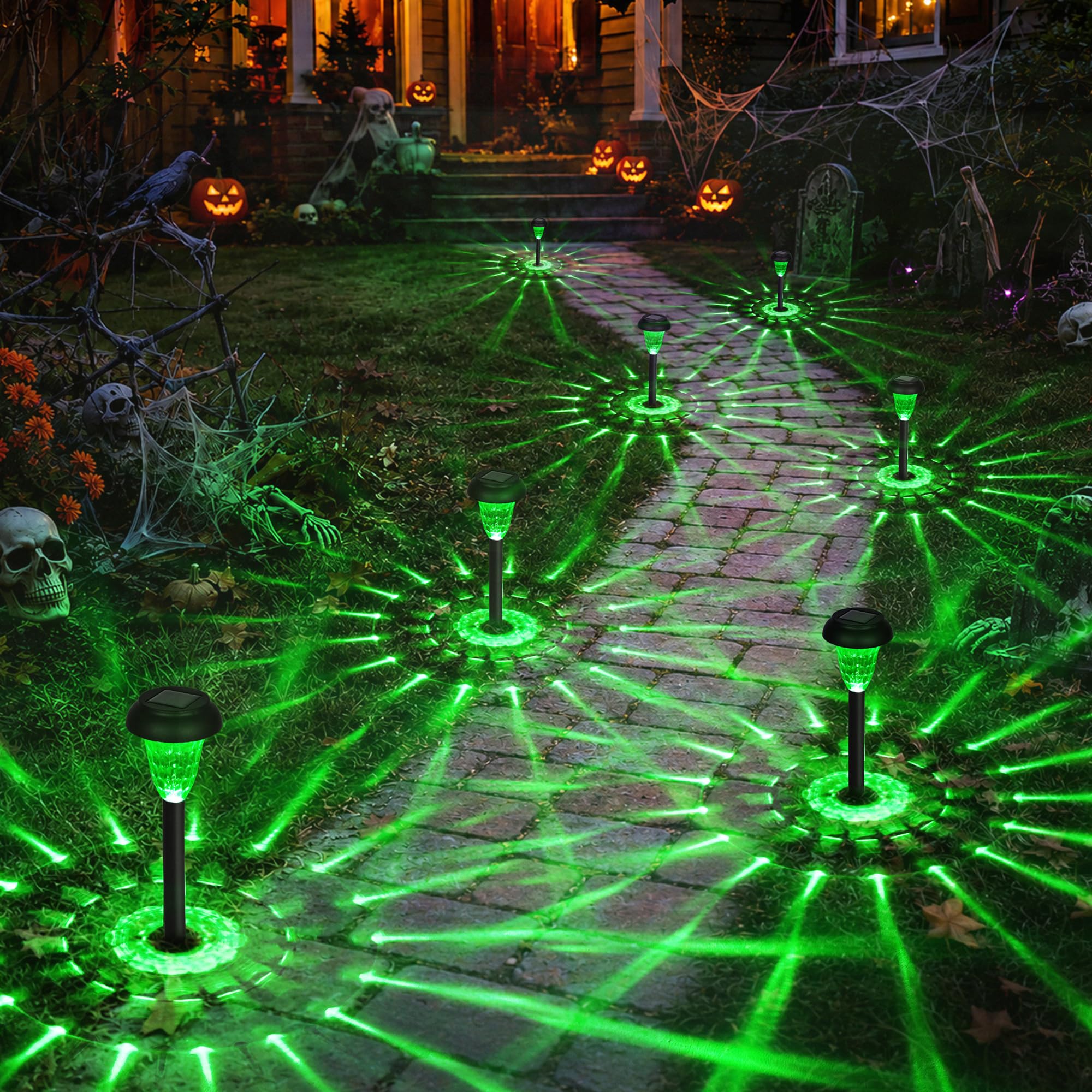 GIGALUMI Solar Halloween Lights Outdoor Waterproof Pathway Lights, 12 Pack