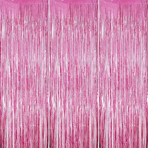 Miniatura 10 de Paquete de 3 Telón de Fondo de Flecos de Papel Aluminio - Cortinas de Oropel Negro Brillante para Decoración de Fiestas/Accesorios de Cabina de