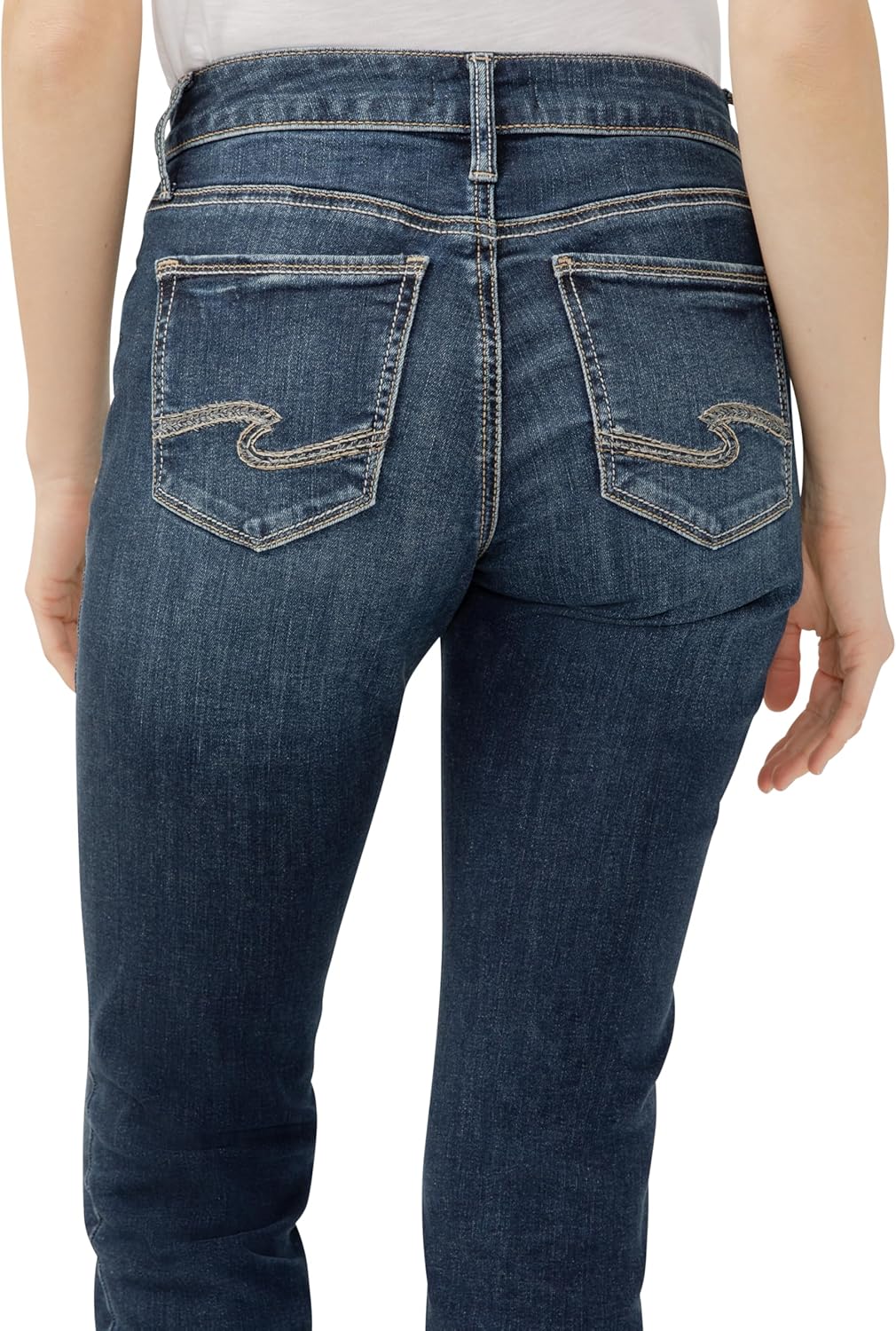 Silver Jeans Co. Women’s Suki Mid Rise Curvy Fit Straight Leg