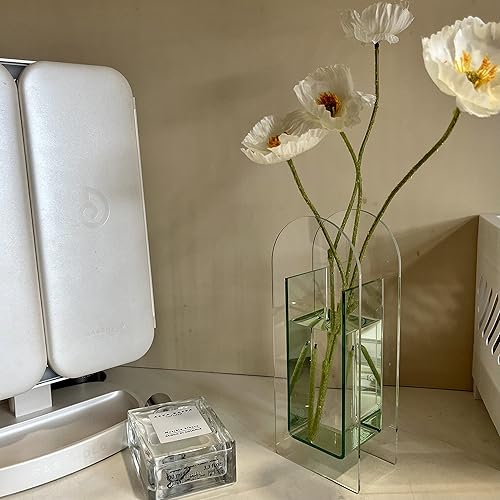 Miniatura 7 de Florero de acrílico, soporte para brochas de maquillaje, elegante y moderno florero floral contemporáneo para decoración del hogar, centros de mesa,