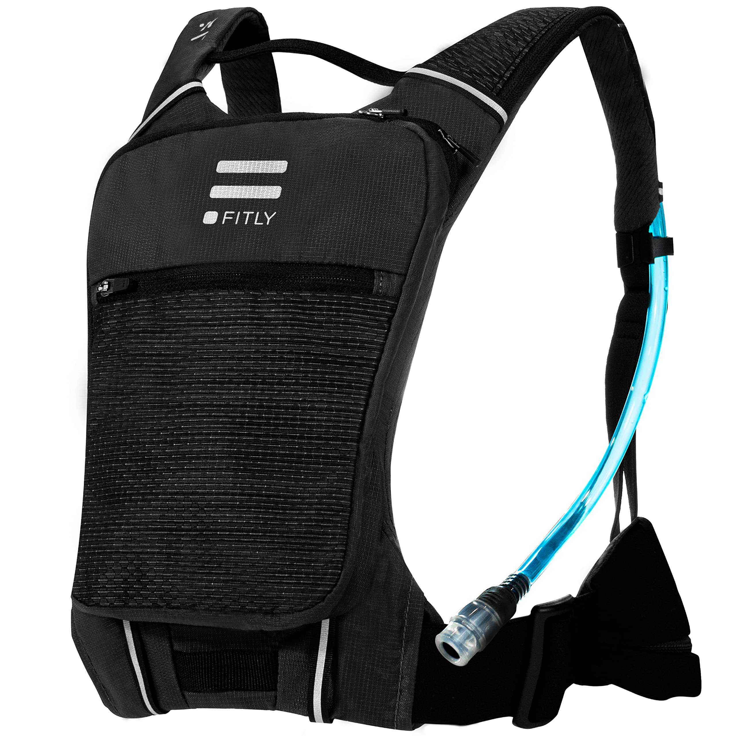 FITLY Minimalistischer Laufrucksack | Unisex-Modell mit Handyhalterung, Brustgurt | Für Persönliche Dinge beim Laufen | Ausrüstung für Männer/Frauen | Leicht mit Wasserhalterung