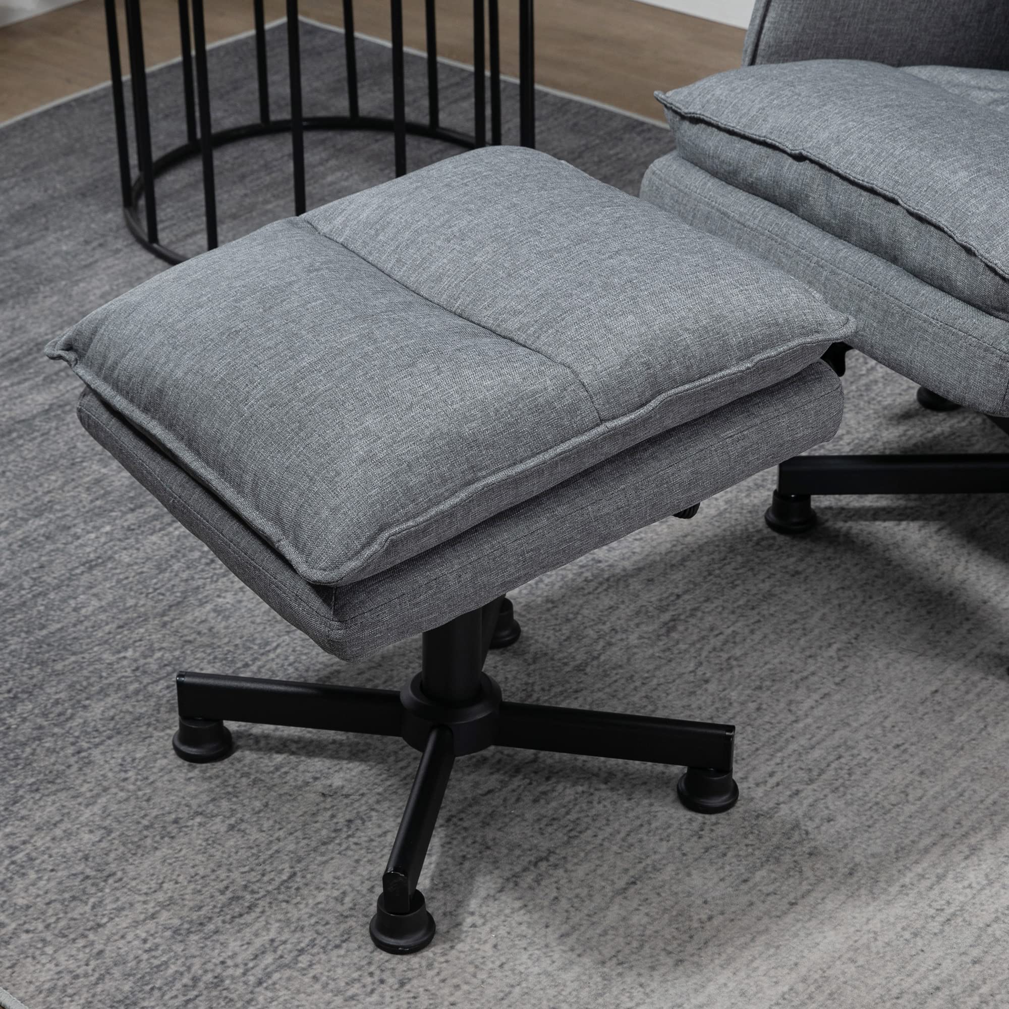 HOMCOM Fauteuil massant électrique Relaxant avec Repose-Pieds et télécommande 8 Zones de Massage Tissu Imitation Lin 78 x 93 x 99 cm Gris