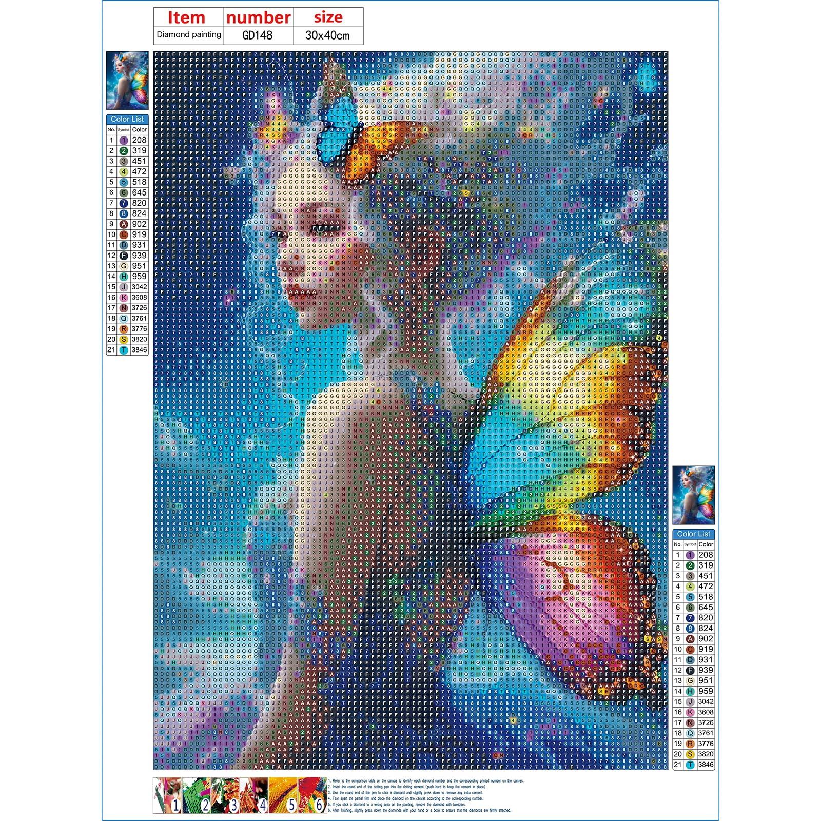 Broderie Diamant Fille De Dessin Animé Kit Complet Bricolage Diamond Painting Cartoon Fille