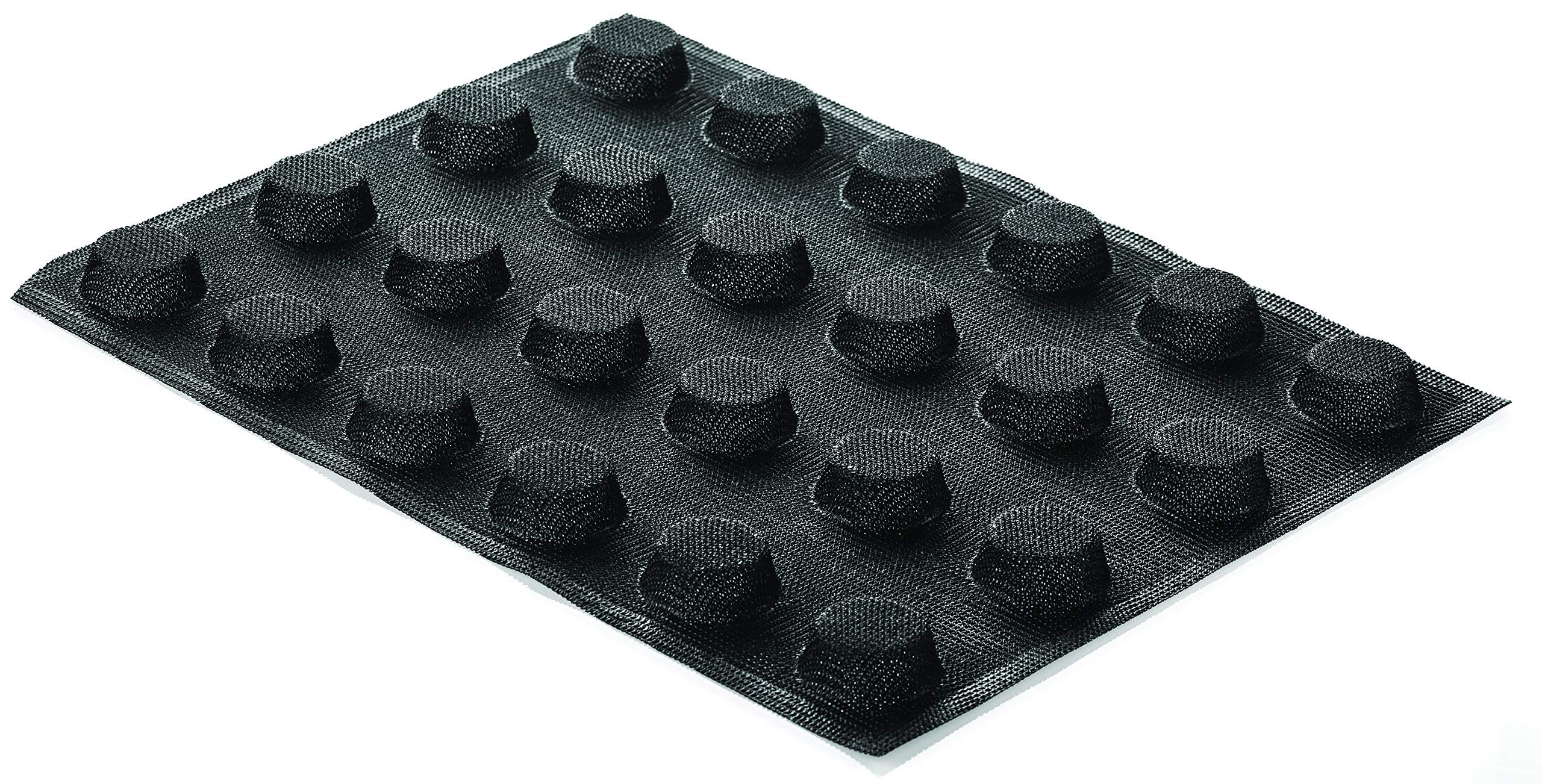silikomart | SF026 Microperforated Silicone Cake Mould AIRPLUS 15 Round, Non-Stick, 24 Monoportions, Pack of 1 Cake and Savoury Mould, 300 x 400 mm, Made in Italy