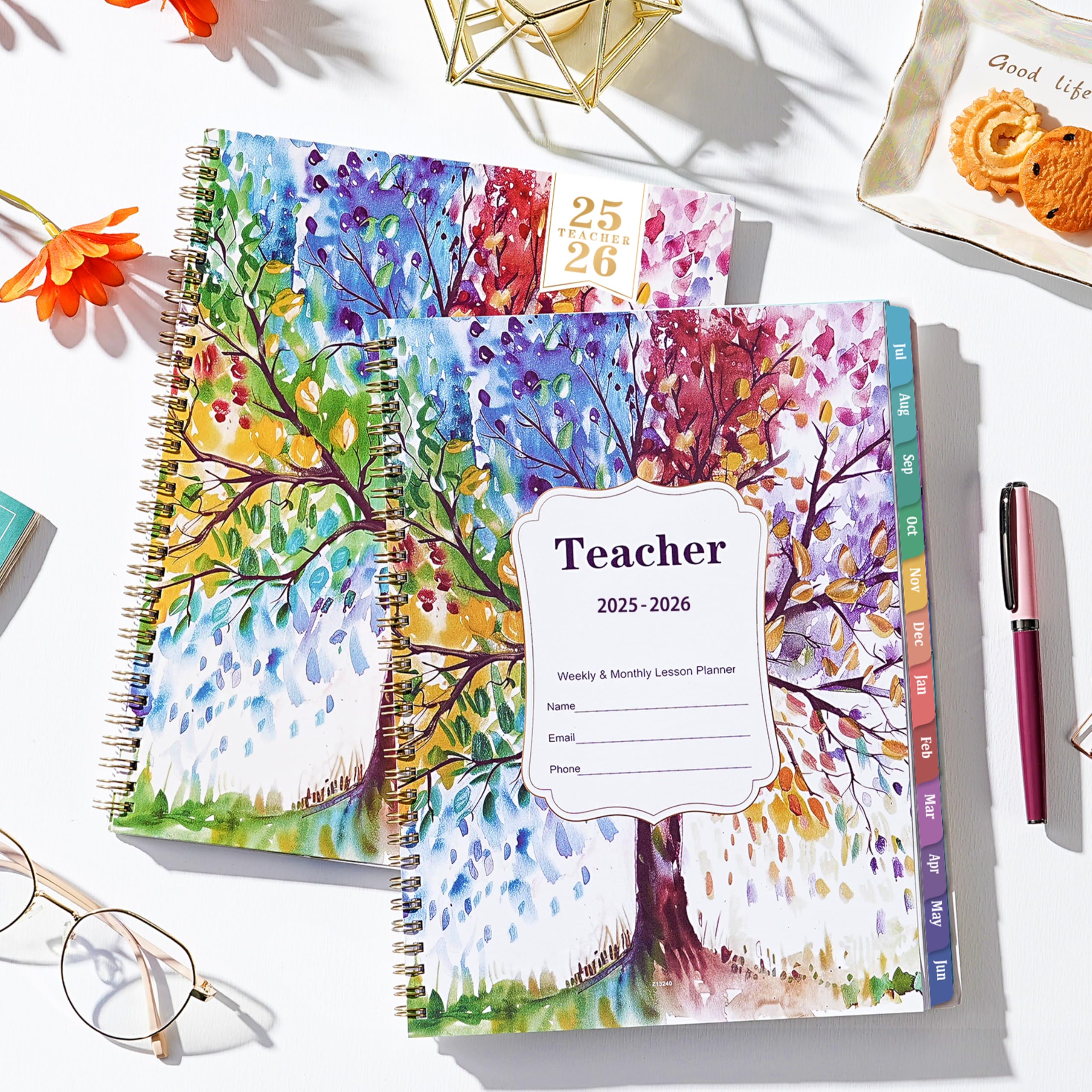 Teacher Planner 2025-2026 - Academic Planner 2025-2026, JUL. 2025 - JUN. 2026, 8.5'' x 11'', with Monthly Coated Tabs + Inner Pocket - Image 8
