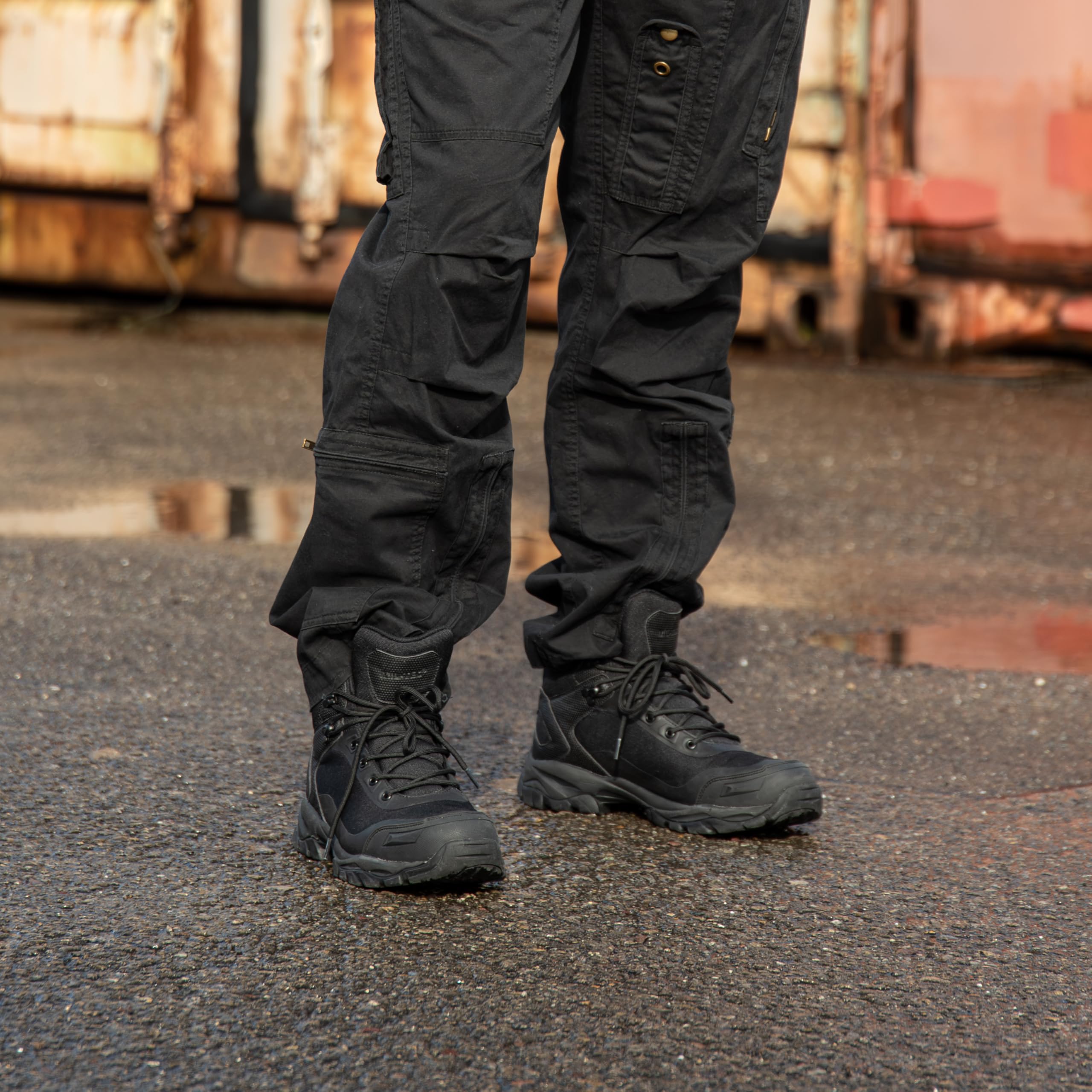 Mil-Tec Tactical Boot Lightweight Einsatzschuh mit Speed-Lace-System verstärktem Zehenbereich Ripstop-Schuh rutschfester Sohle Outdoor Arbeit
