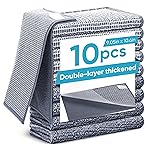 Forggon10 Pcs New Upgrade 2-Layer Non Scratch Wire Dishcloth,Wire Dishwashing Rag, Non-Scratch Wire Dishwashing Rags for Wet and Dry, Kitchen Cleaning Dish Rags for Cookware,Sinks, Dishes,Stove